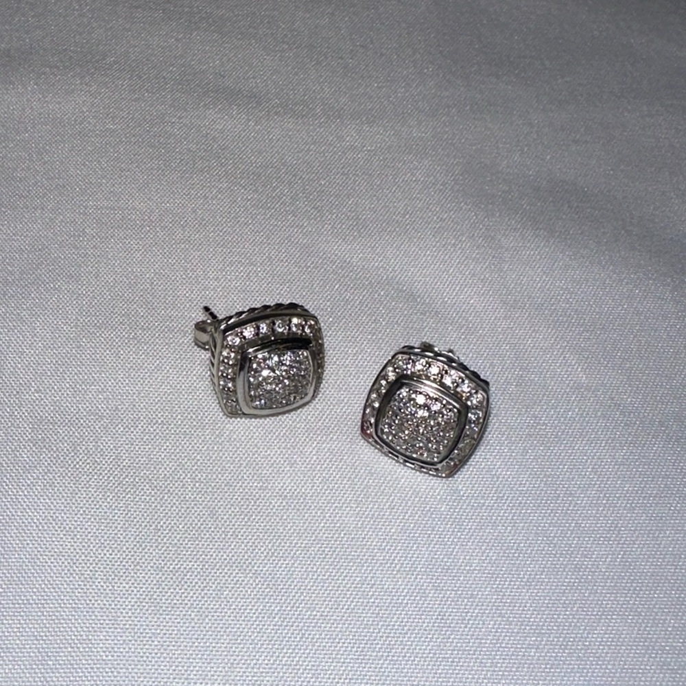 David Yurman Petite Albion Sterling Silver Pavé Earrings